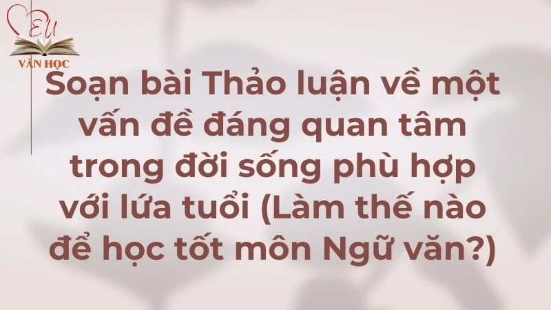 Soạn bài Thảo luận về một vấn đề đáng quan tâm trong đời sống phù hợp với lứa tuổi (Làm thế nào để học tốt môn Ngữ văn?) - 3