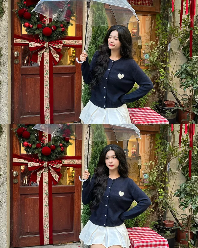 Ảnh gái cute chụp cây thông Noel nét đẹp trong sáng đầy cuốn hút Ảnh gái cute chụp cây thông Noel nét đẹp trong sáng đầy cuốn hút