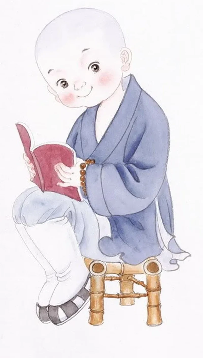 Chú tiểu dễ thương hoạt hình mang lại sự vui tươi và sinh động Chú tiểu dễ thương hoạt hình mang lại sự vui tươi và sinh động