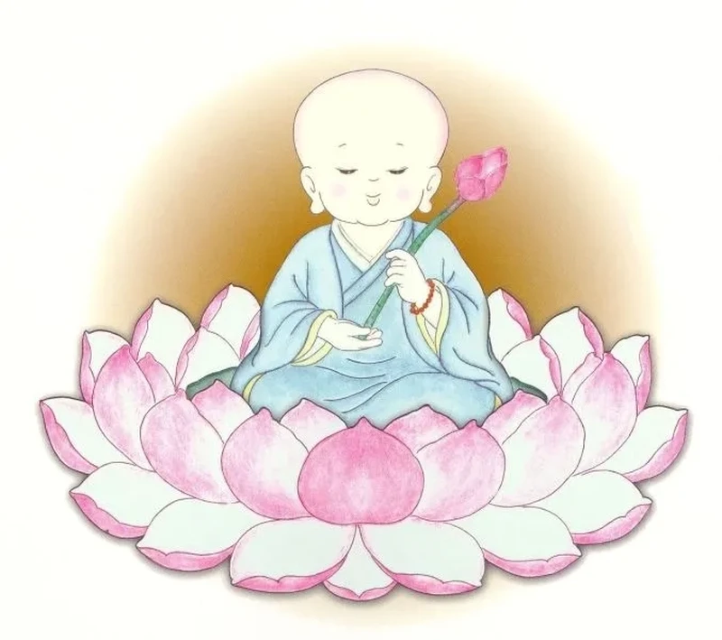 Hình chú tiểu niệm phật thể hiện sự thanh tịnh và bình an trong tâm hồn Hình chú tiểu niệm phật thể hiện sự thanh tịnh và bình an trong tâm hồn