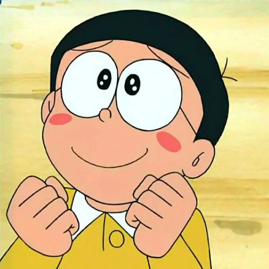 Hình nobita và xuka thể hiện tình yêu ngọt ngào