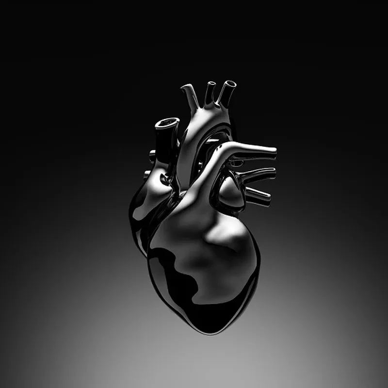 Hình nền trái tim đen nền trắng tạo nên sự tương phản ấn tượng