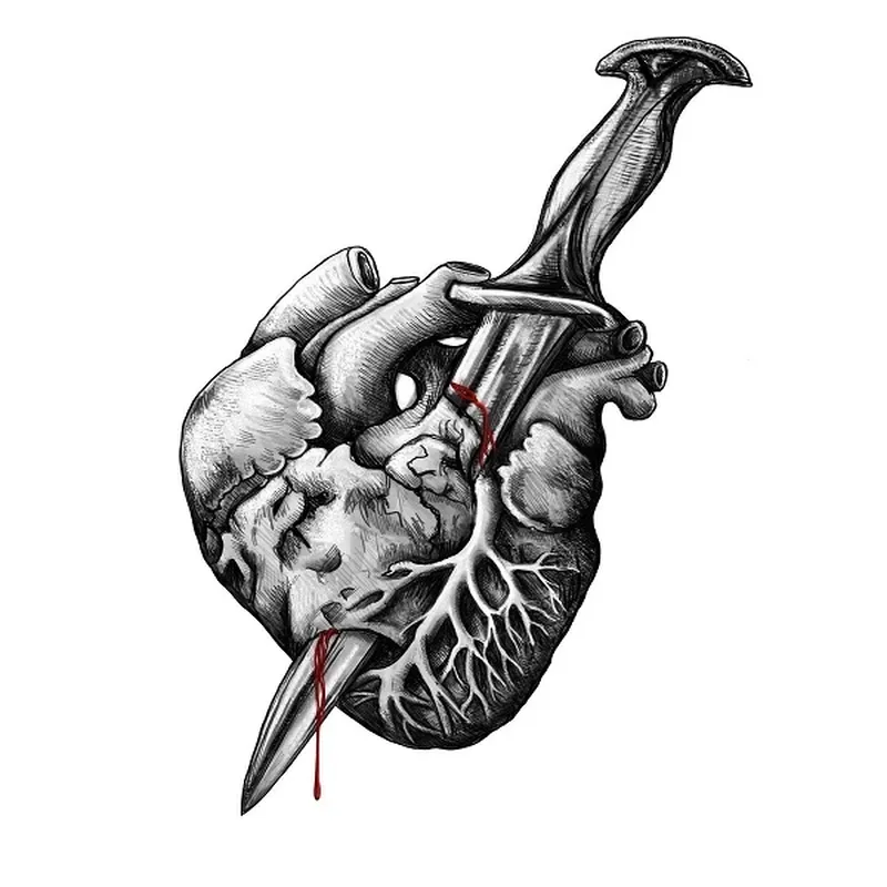 Buồn khóc hình ảnh trái tim tan vỡ màu đen thể hiện nỗi đau