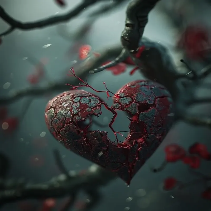 Hình nền đen trái tim vỡ mang đến sự buồn bã và sâu lắng