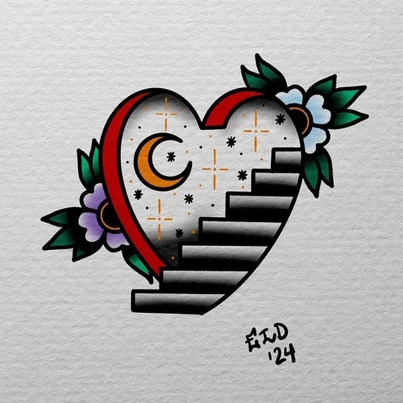 Hình trái tim nền đen mang đến sự bí ẩn và cuốn hút