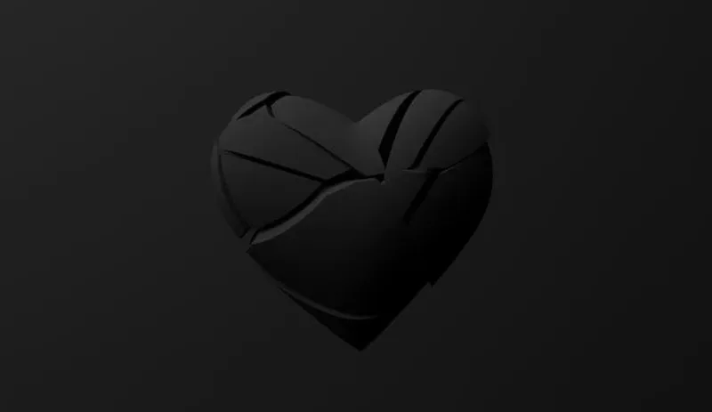 Ảnh trái tim buồn màu đen mang đến sự sâu lắng
