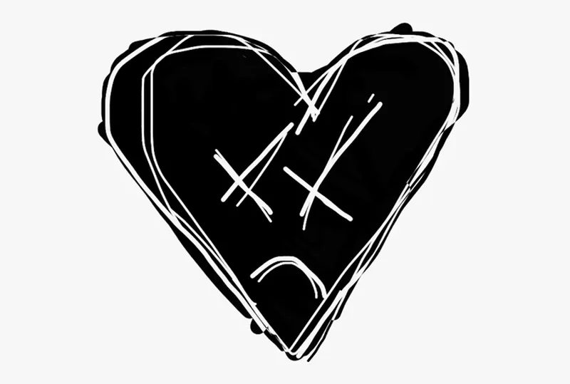 Ảnh 2 trái tim nền đen mang đến sự lãng mạn