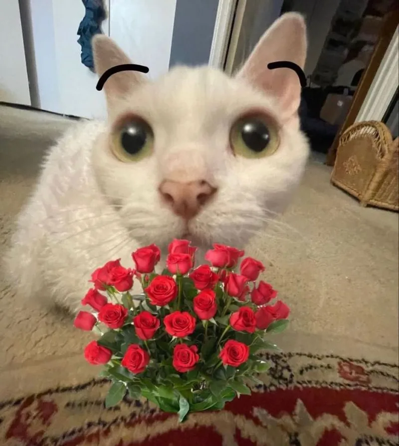 Mèo tặng bông meme dễ thương khiến mọi người cảm thấy thích thú Mèo tặng bông meme dễ thương khiến mọi người cảm thấy thích thú