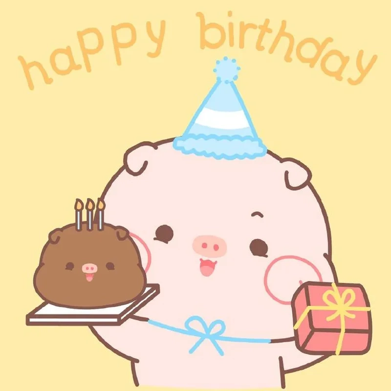 Ảnh heo cute chibi đáng yêu chuẩn style hoạt hình Nhật