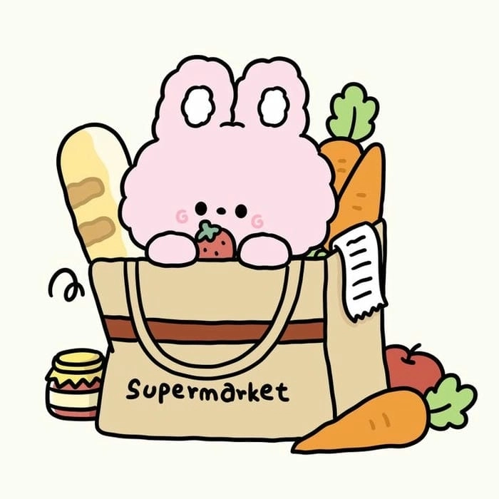 Hình ảnh thỏ cute chibi phong cách kawaii đáng yêu 