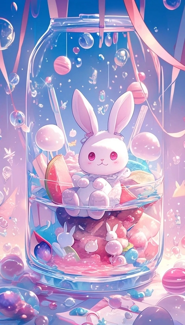 Hình thỏ cute chibi thần thái ngộ nghĩnh đáng yêu 