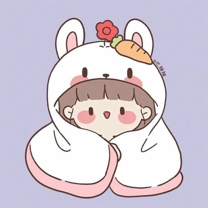 Chibi thỏ thần thái ngộ nghĩnh phong cách kawaii 