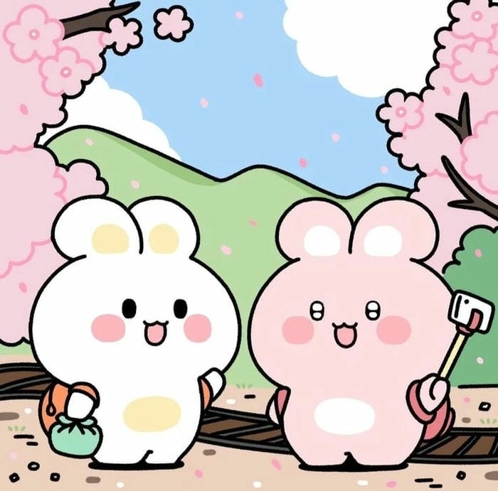 Avatar thỏ cute chibi thần thái ngộ nghĩnh dễ thương 