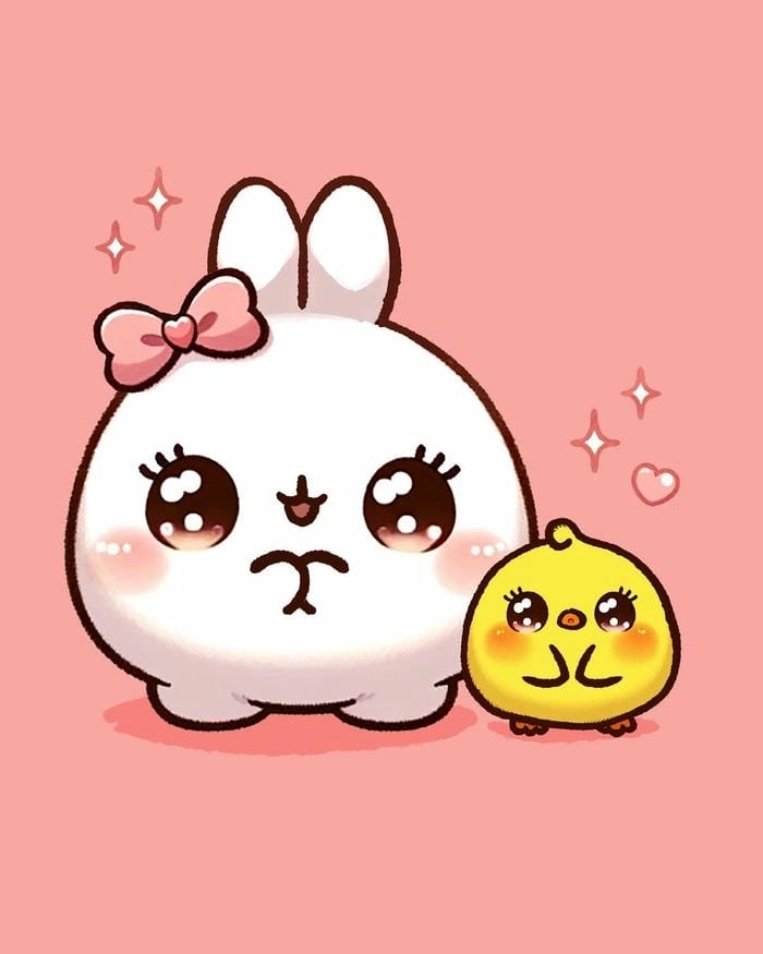 Hình chibi thỏ cute phong cách ngộ nghĩnh kawaii 