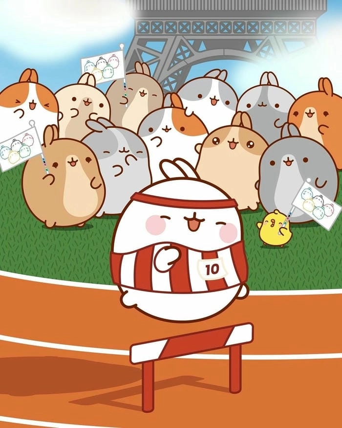 Anime chibi hình con thỏ cute phong cách Nhật Bản 