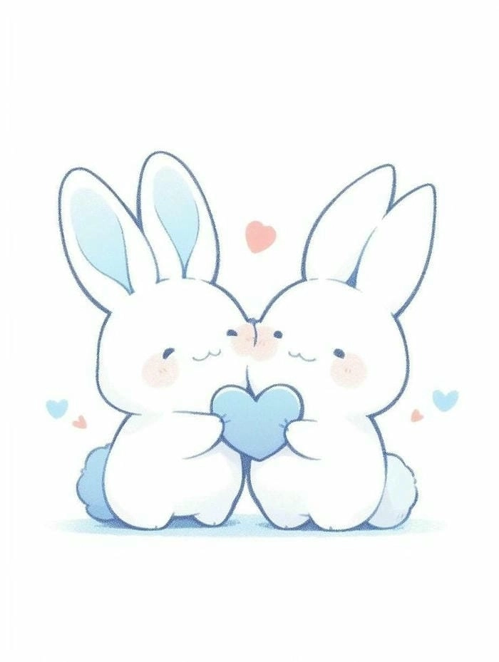 Chibi hình thỏ cute nét vẽ ngộ nghĩnh dễ thương 