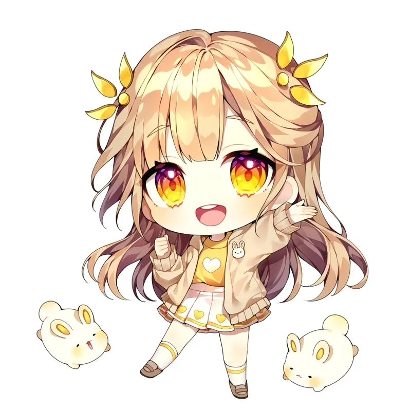 Ảnh anime nữ cute chibi sống động và đầy biểu cảm