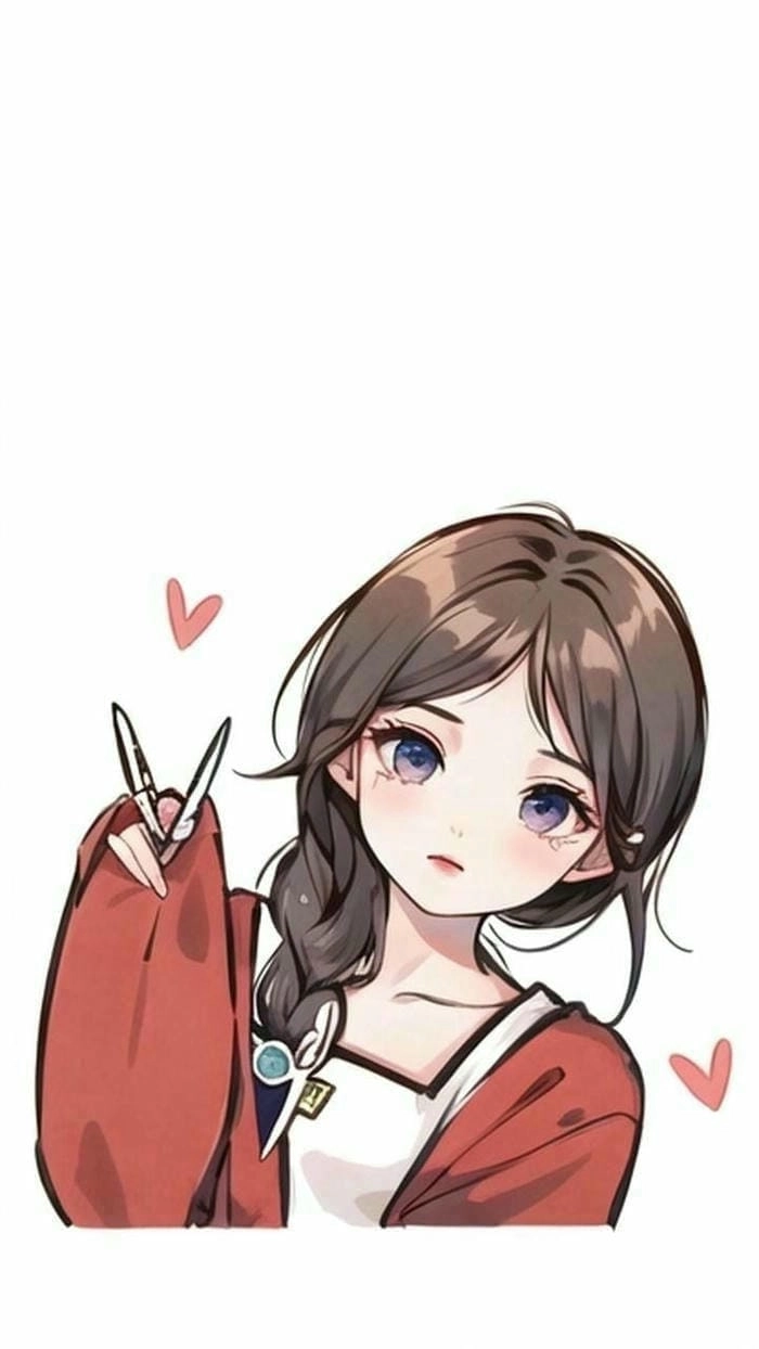 Avatar hình anime chibi nữ cute nét vẽ Nhật Bản 