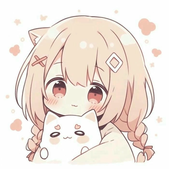 Avatar chibi nữ cute đeo kính phong cách học sinh kawaii 