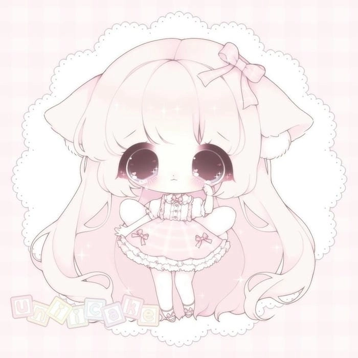Chibi avatar cute girl nét vẽ ngộ nghĩnh dễ thương 