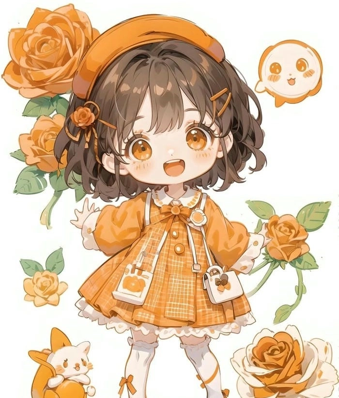 Girl chibi avatar cute anime nét vẽ dễ thương 