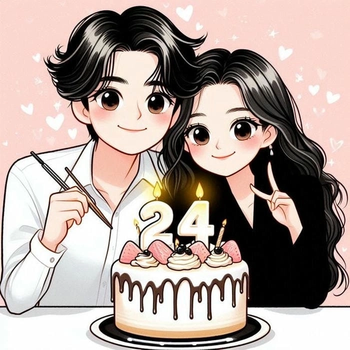 Thêm sắc màu yêu thương với hình cặp đôi chibi cute