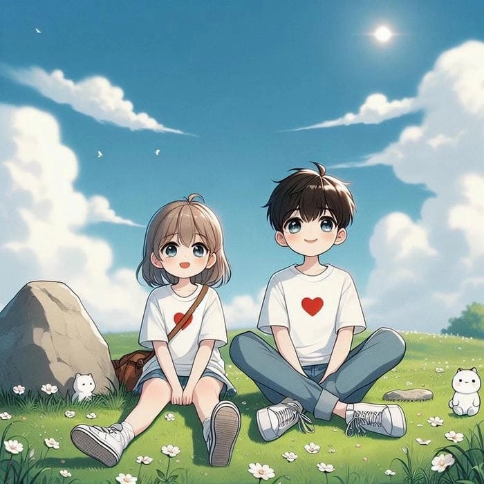 Chibi avatar đôi BFF cute phong cách kawaii 