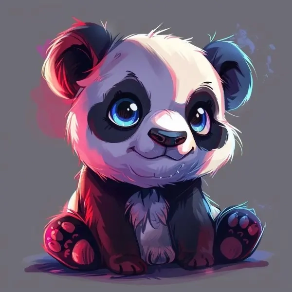 Avatar ảnh gấu trúc cute chibi nét vẽ ngộ nghĩnh 