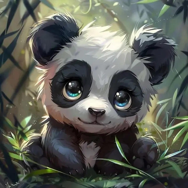 Panda avatar ảnh gấu trúc cute chibi phong cách kawaii 