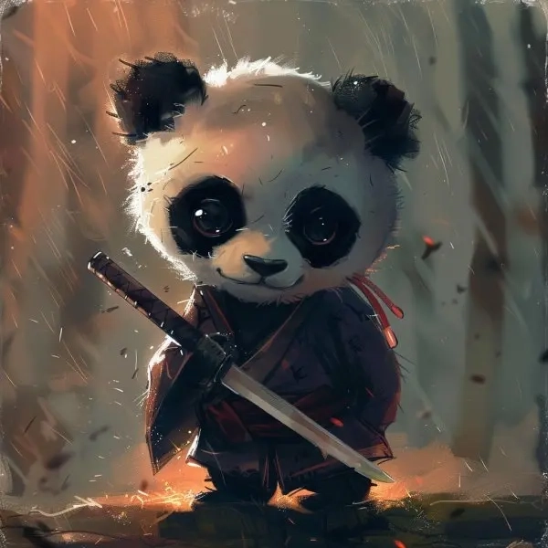 Con gấu trúc avatar hình cute chibi nét vẽ dễ thương 