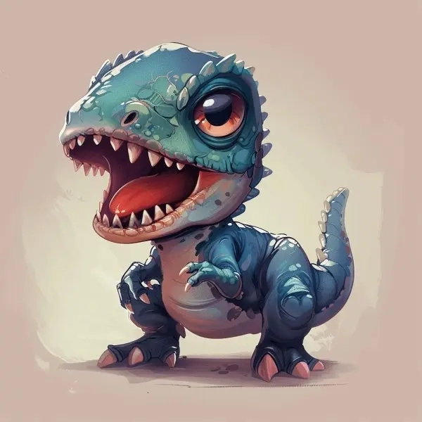 Chibi avatar khủng long cute phong cách kawaii đáng yêu 