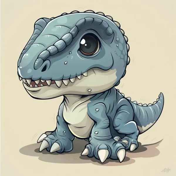 Hình nền cute chibi avatar khủng long cho máy tính 