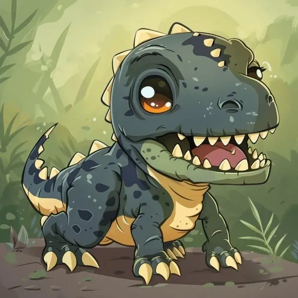 Free Fire chibi cute avatar hình nền khủng long cute FF 