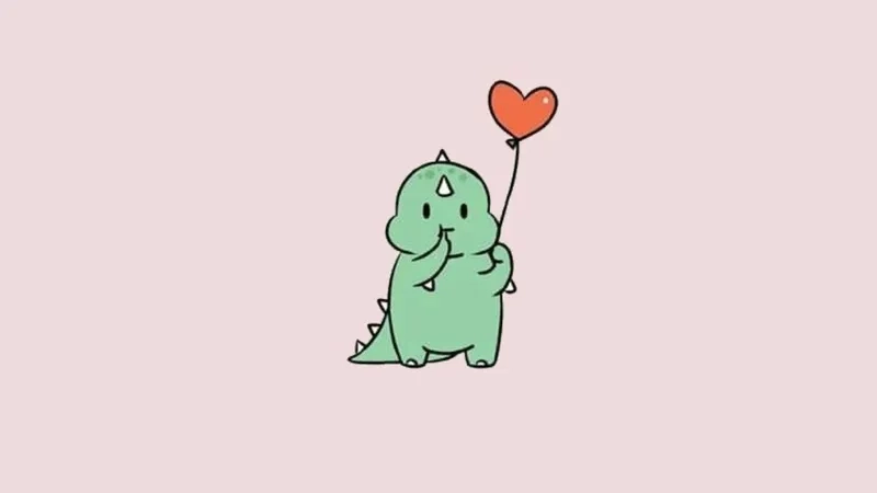 Chibi khủng long nét vẽ ngộ nghĩnh đáng yêu 