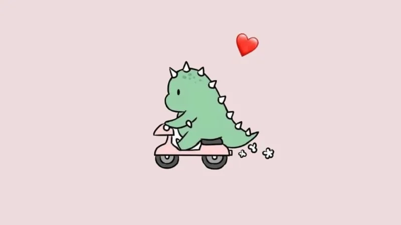 Hình nền chibi avatar khủng long cho điện thoại 