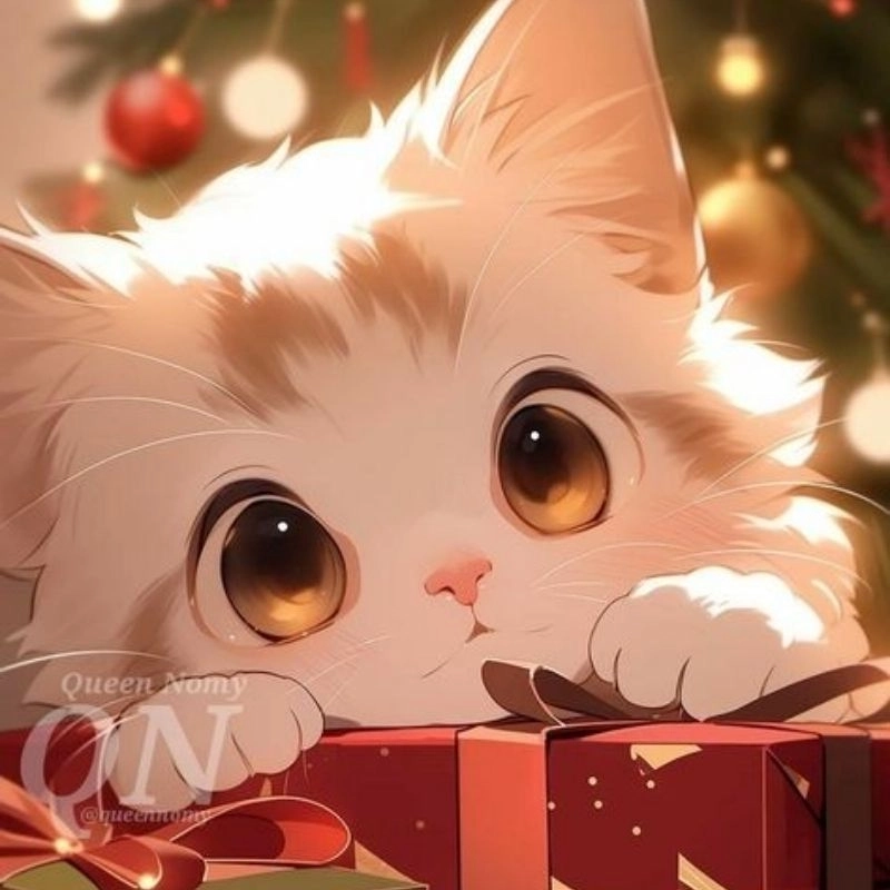 Hình con mèo chibi cute nét vẽ ngộ nghĩnh kawaii 