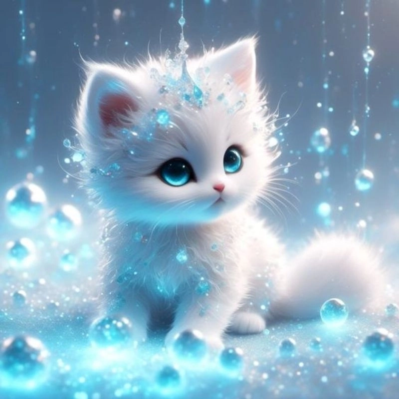 Hình cute mèo chibi phong cách kawaii dễ thương 