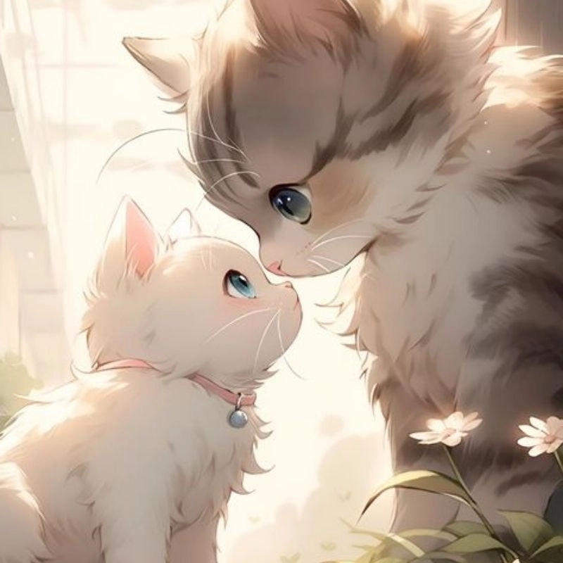 Hình ảnh con mèo chibi thần thái dễ thương kawaii 