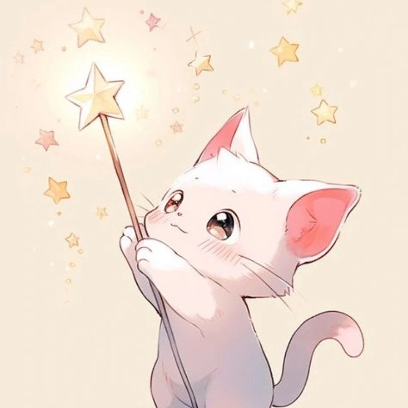 Con mèo chibi nét vẽ ngộ nghĩnh kawaii 