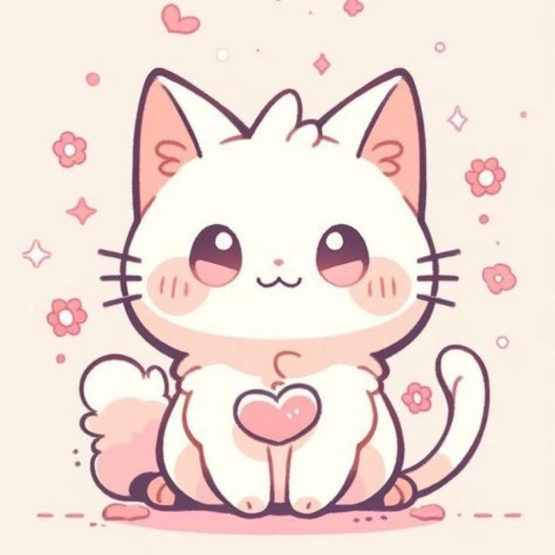 Hình mèo chibi cute thần thái ngộ nghĩnh kawaii 