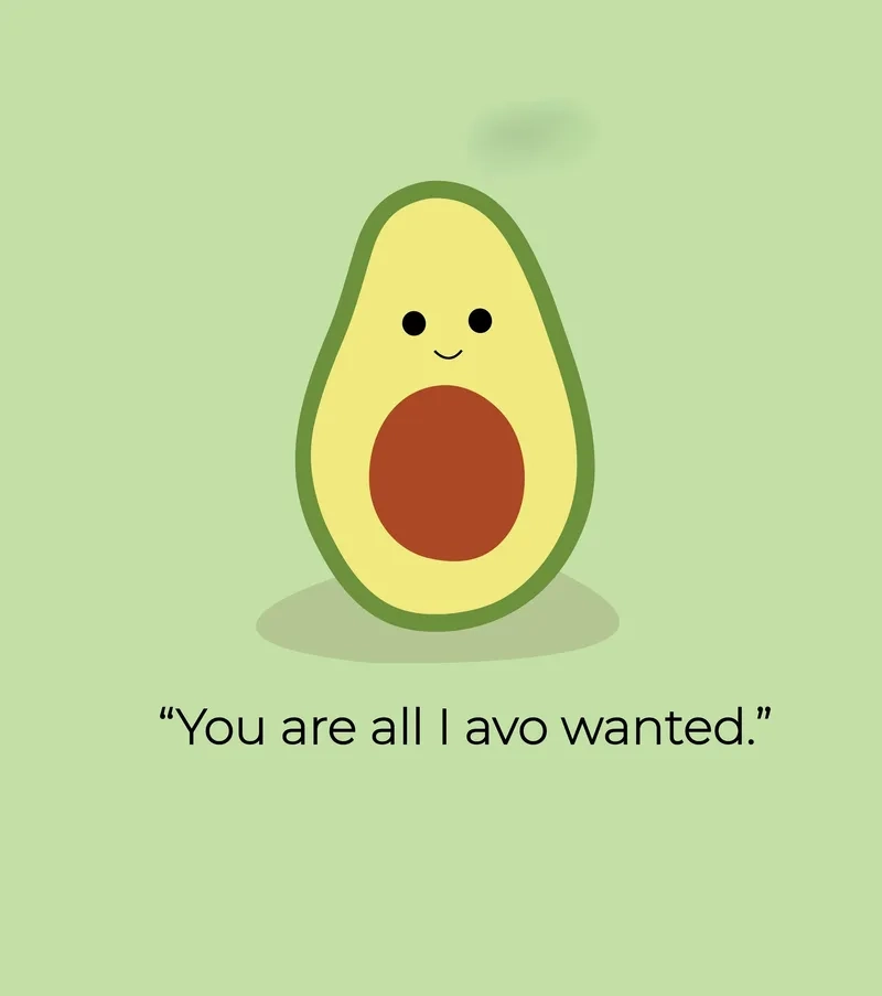 Quả bơ hoạt hình cute nét vẽ ngộ nghĩnh dễ thương 