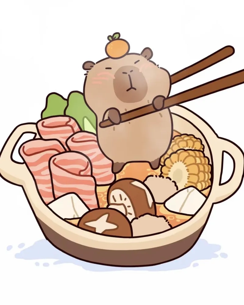 Avatar capybara chibi cute phong cách kawaii 