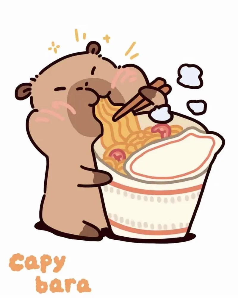 Avatar hình ảnh capybara cute chibi nét vẽ đáng yêu 