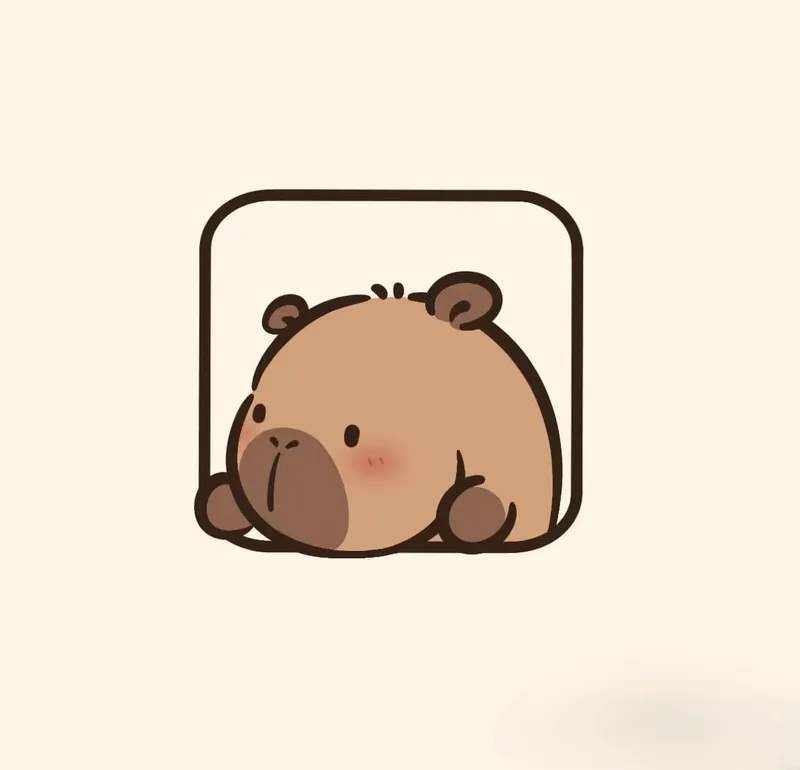 Hình nền avatar capybara chibi cute cho máy tính 