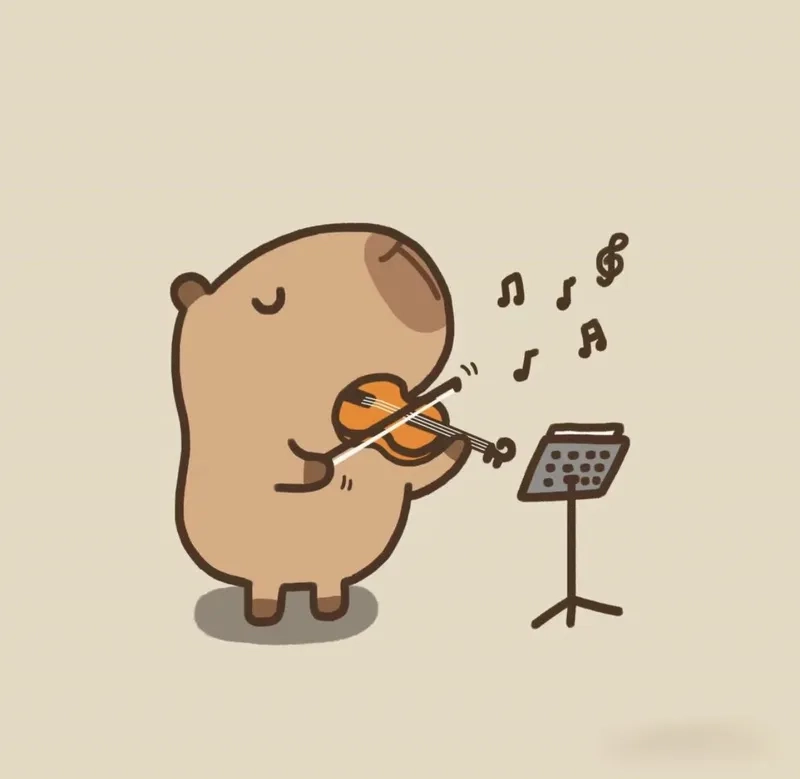 Chibi cute avatar capybara chibi cute nét vẽ ngộ nghĩnh 