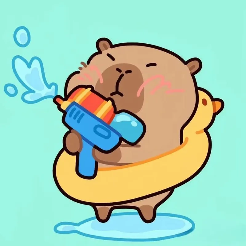 Ảnh nền điện thoại capybara chibi cute phong cách kawaii 