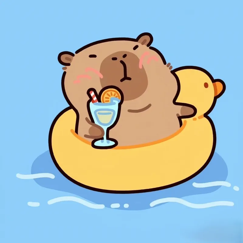 Capybara chibi đơn giản phong cách kawaii dễ vẽ 