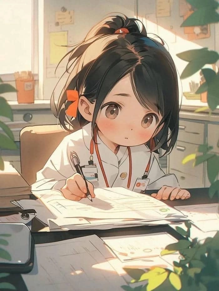 Hình ảnh bác sĩ khám bệnh hoạt hình nét vẽ ngộ nghĩnh 