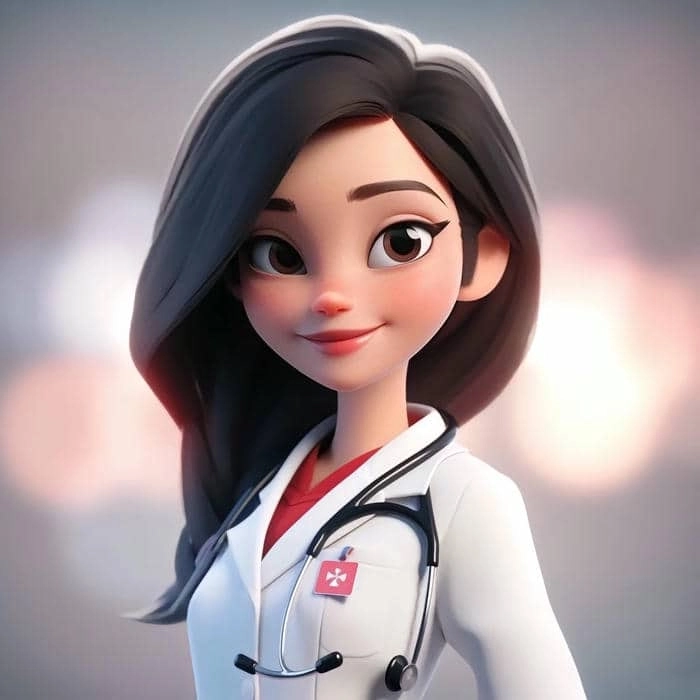 Hình ảnh bác sĩ nữ chibi phong cách vui nhộn dễ thương 