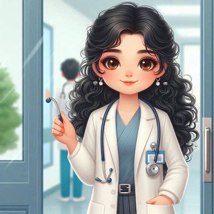Hình bác sĩ chibi thần thái dễ thương phong cách vui nhộn 